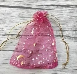 Organza Bag Moons and Stars, 2.5 x3.5"