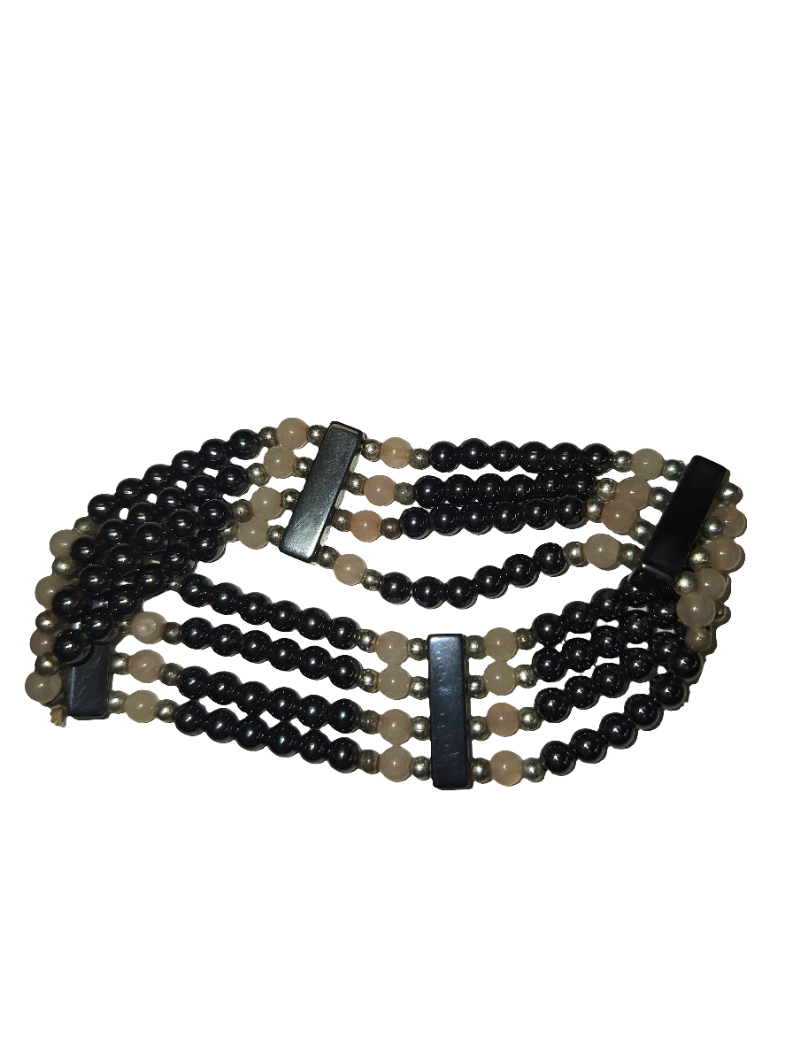 Bracelet- Hematite and Rose Quartz