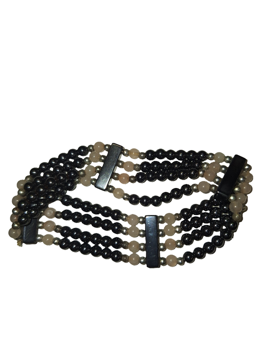 Bracelet- Hematite and Rose Quartz