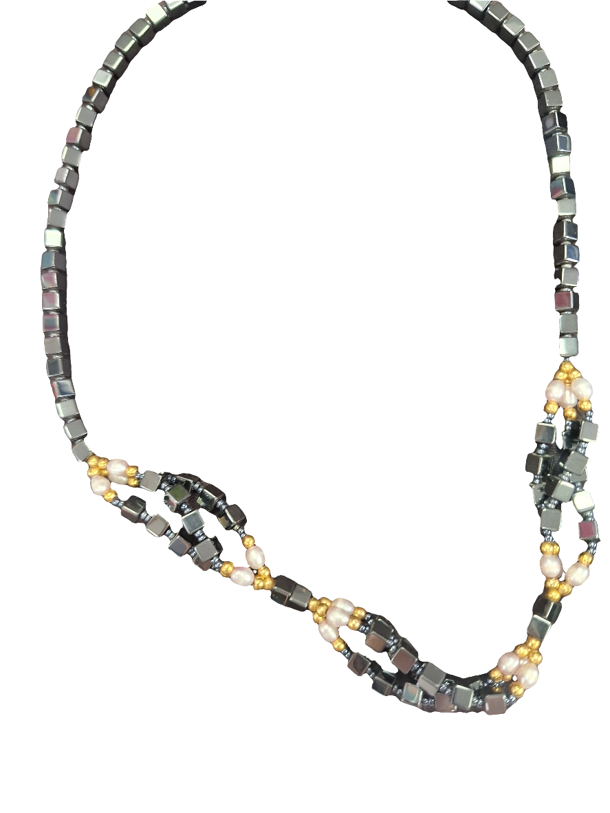 Necklace, Beaded Hematite