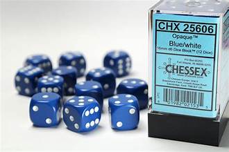 Chessex Dice  - 16mm D6 dice Blocks (12 dice)