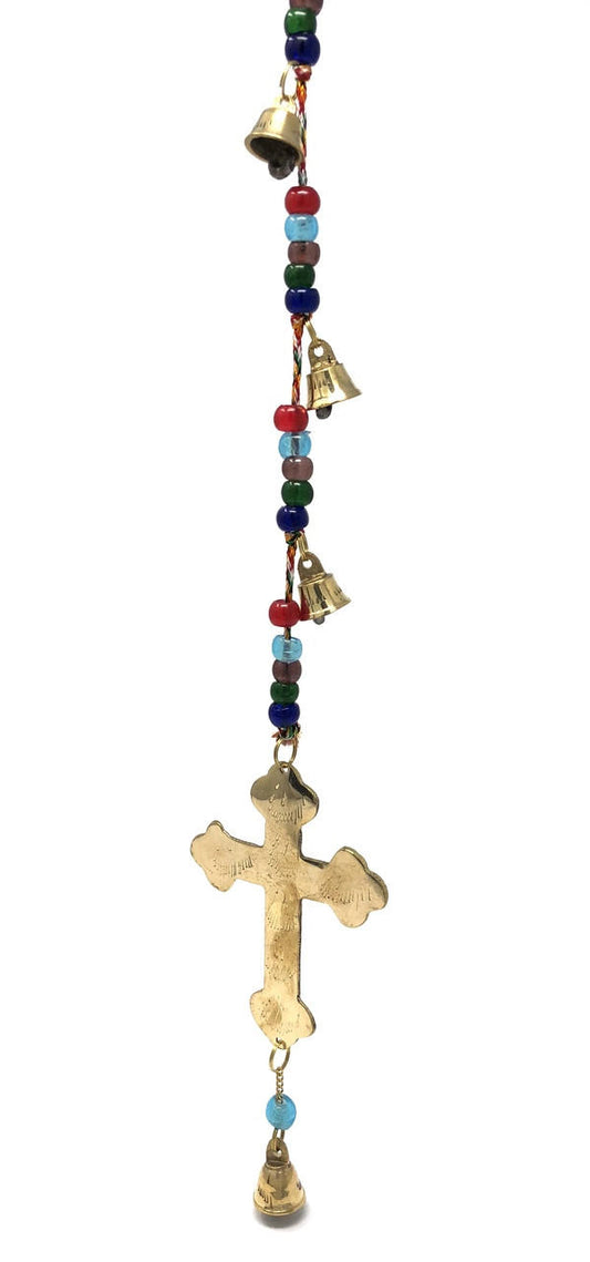 Wind Chime, Brass on String with Cross