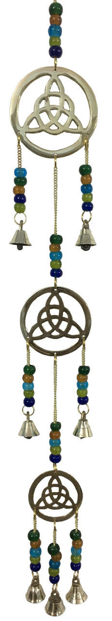 Wind Chime, Brass 3 Triquettra with bells