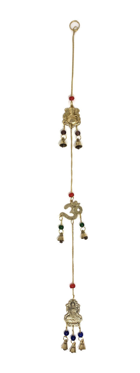 Wind Chime, Brass Ganesha, Om, and Laxmi  with bells