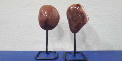 Tumbled Agate on Metal Base, Varioius