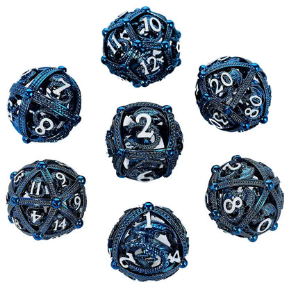 Dice Set - Metal Round Dragon Dice