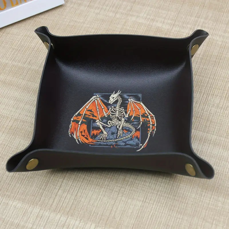 Dice Tray, Skeleton Dragon Design