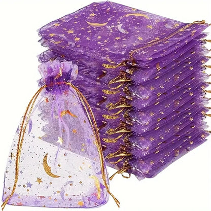 Organza Bag Moons and Stars, 2.5 x3.5"