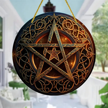 Pentacle wall decor.