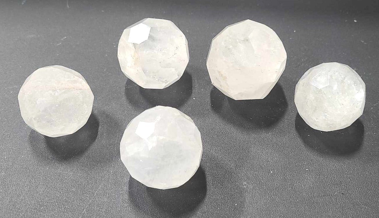 Quartz Faceted 40mm Sphere