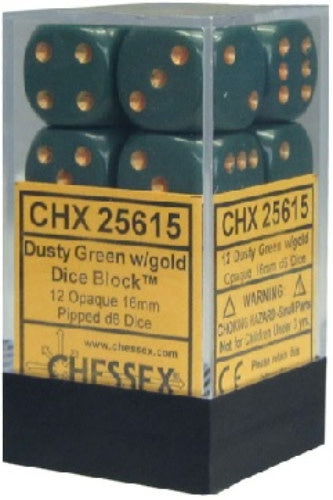 Chessex Dice  - 16mm D6 dice Blocks (12 dice)