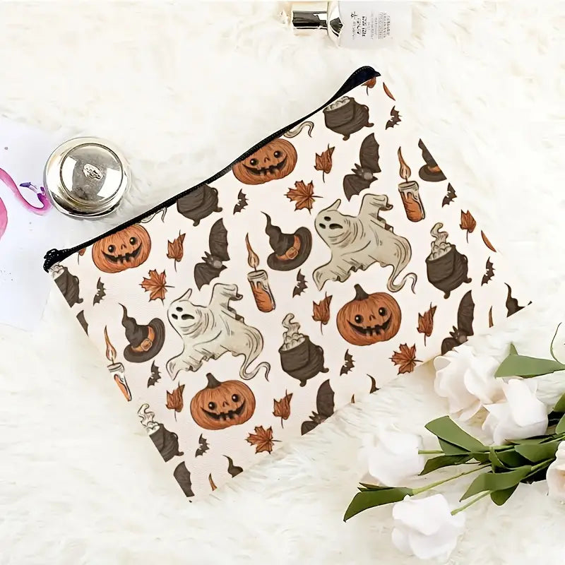 Zipper Bag, Halloween Ghost and Jack o' Lantern