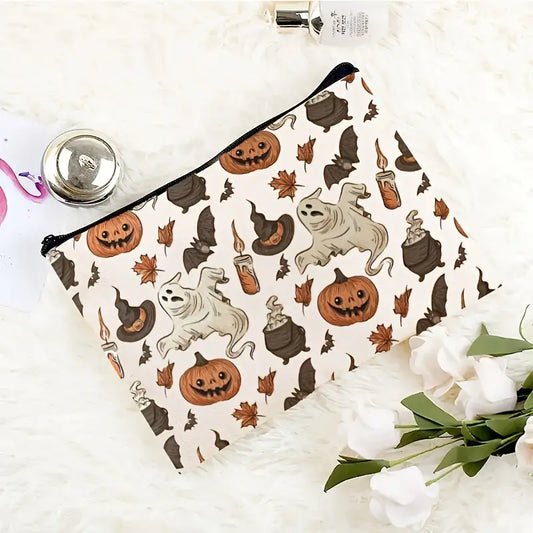 Zipper Bag, Halloween Ghost and Jack o' Lantern