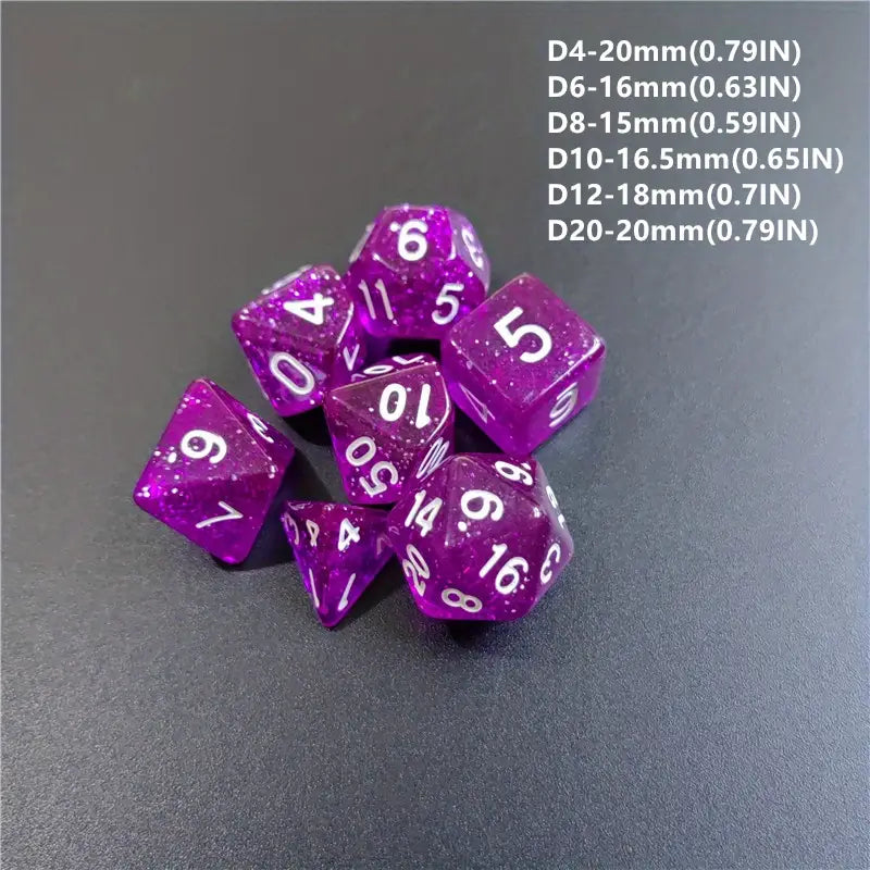 Dice Sets - Sparkle Mania - full set of 7 dice