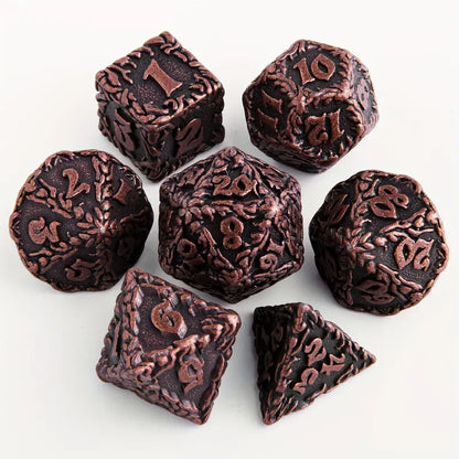 Dice Sets, Solid Metal Polyhedron 7 Piece Set