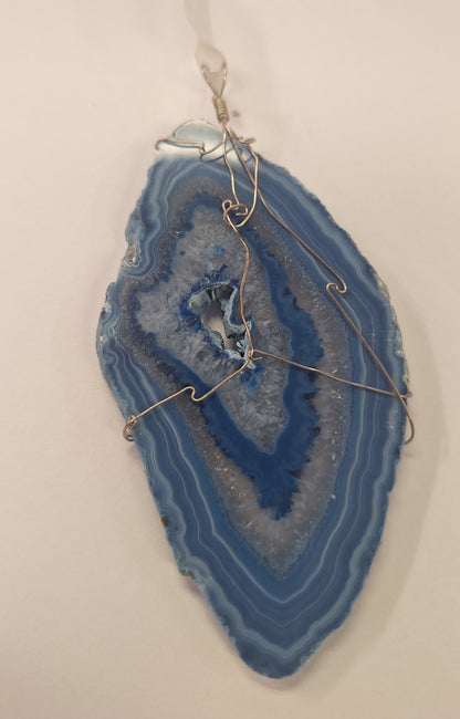 Pendant, Hand Wrapped Agate Slices