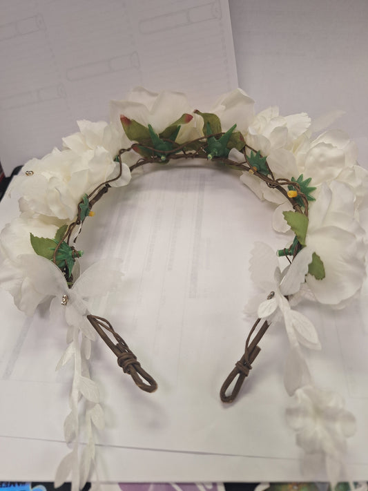 Headband: White Roses