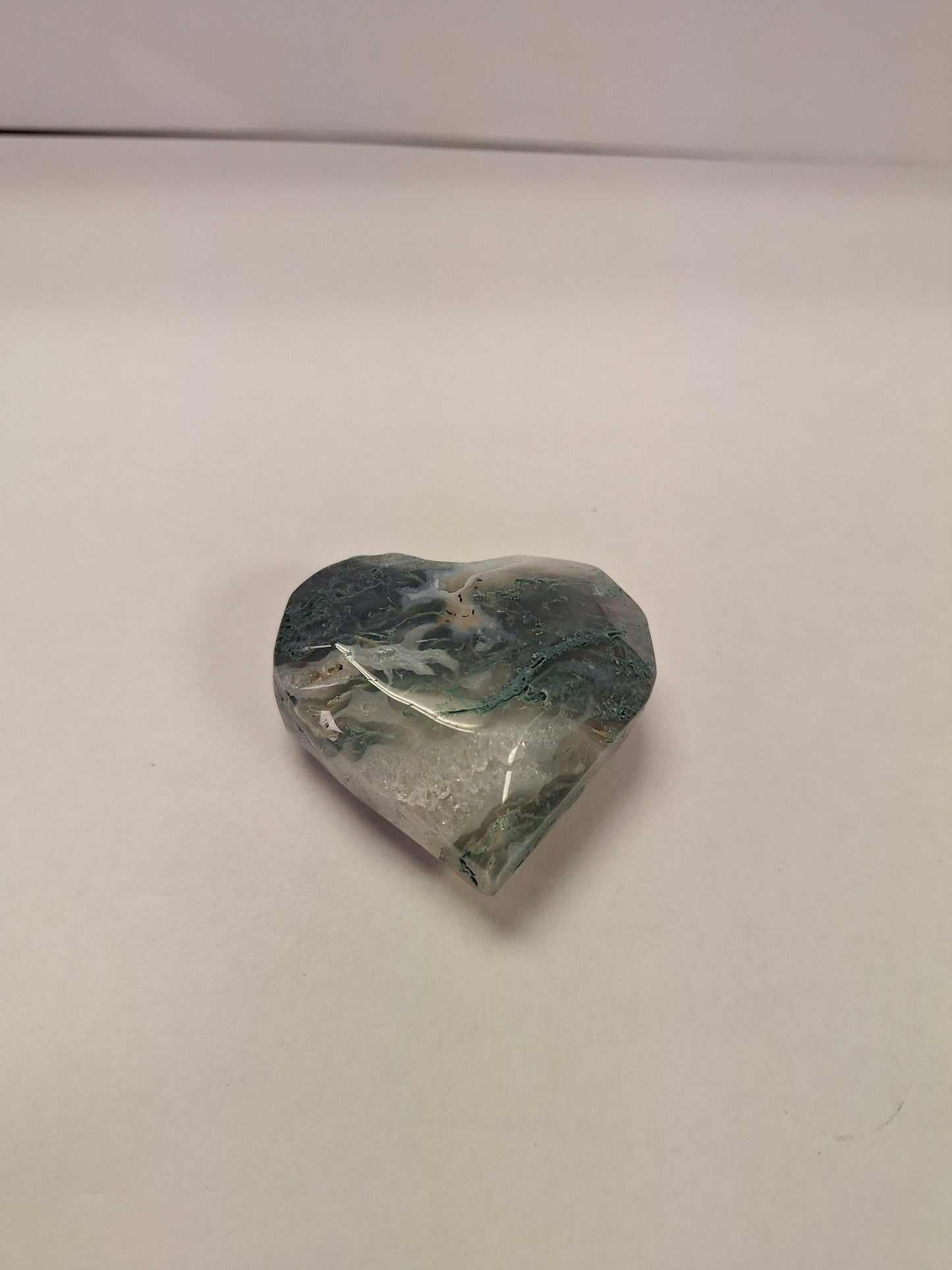 Heart, Moss Agate Faceted