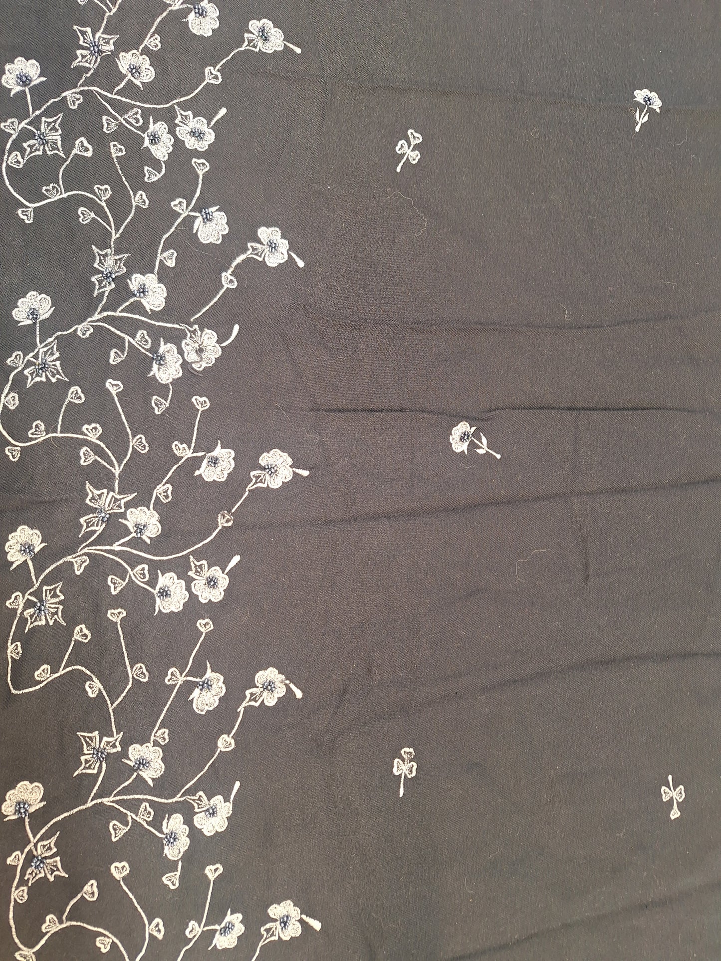 Altar Cloth, Black with White flower Motif