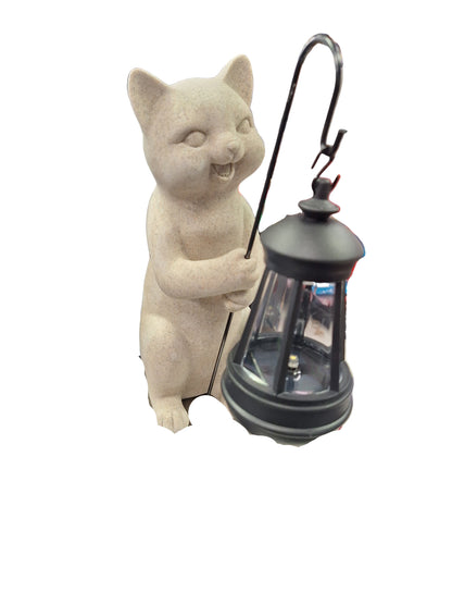 Solar Cat Garden Statue Various