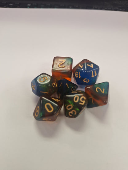 Dice Sets - Dual Colors - Full set of 7 dice