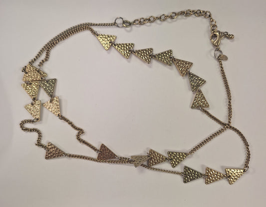 Necklace, Gold Tone with Triangles