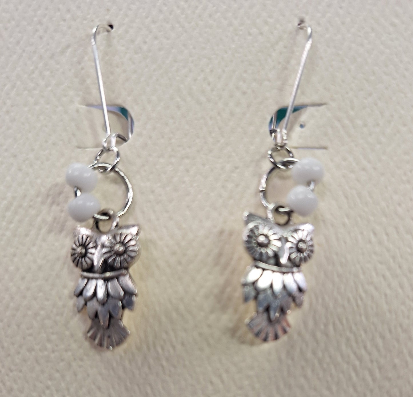 Earrings, Owls with Various beads