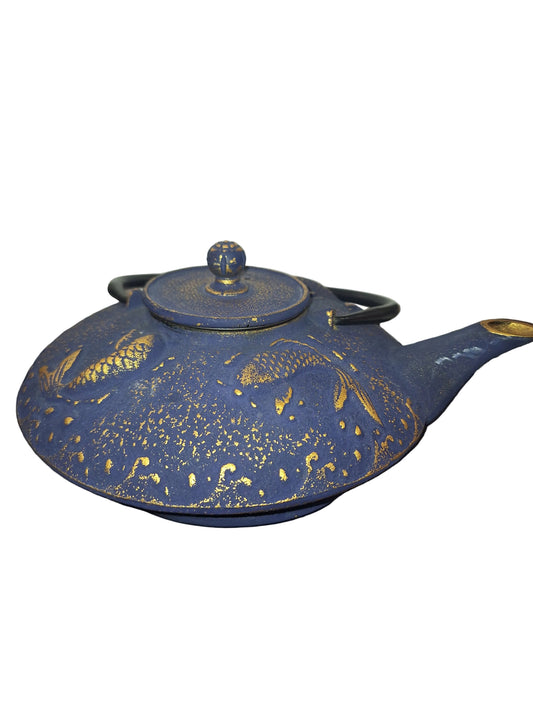 Tea Kettle- Blue with Koi Fish