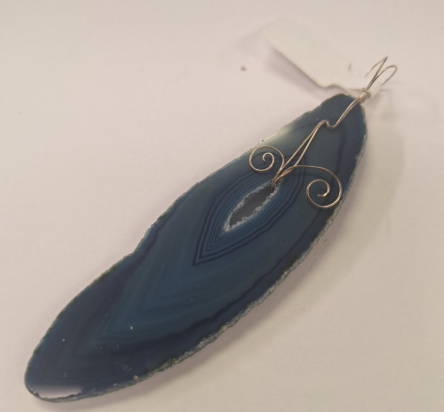 Pendant, Hand Wrapped Agate Slices