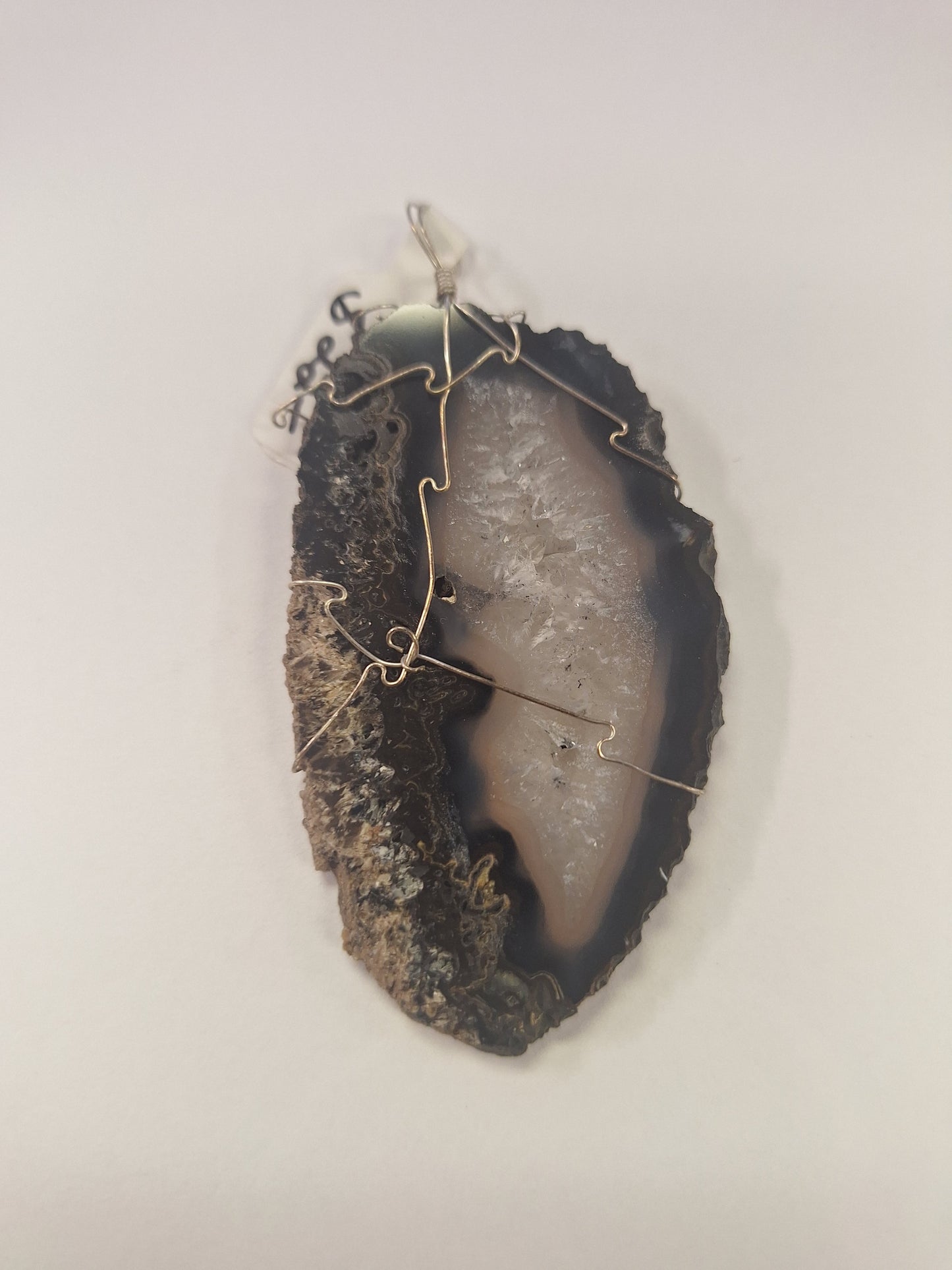 Pendant, Hand Wrapped Agate Slices