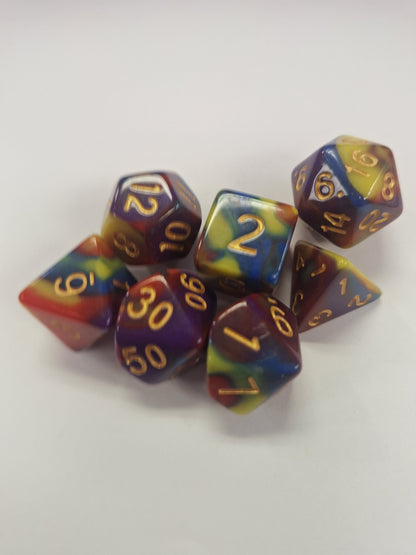 Dice Sets - Dual Colors - Full set of 7 dice