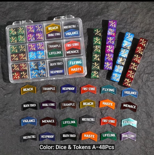 Counter Dice & Ability Keywords Buff Tokens with Box,