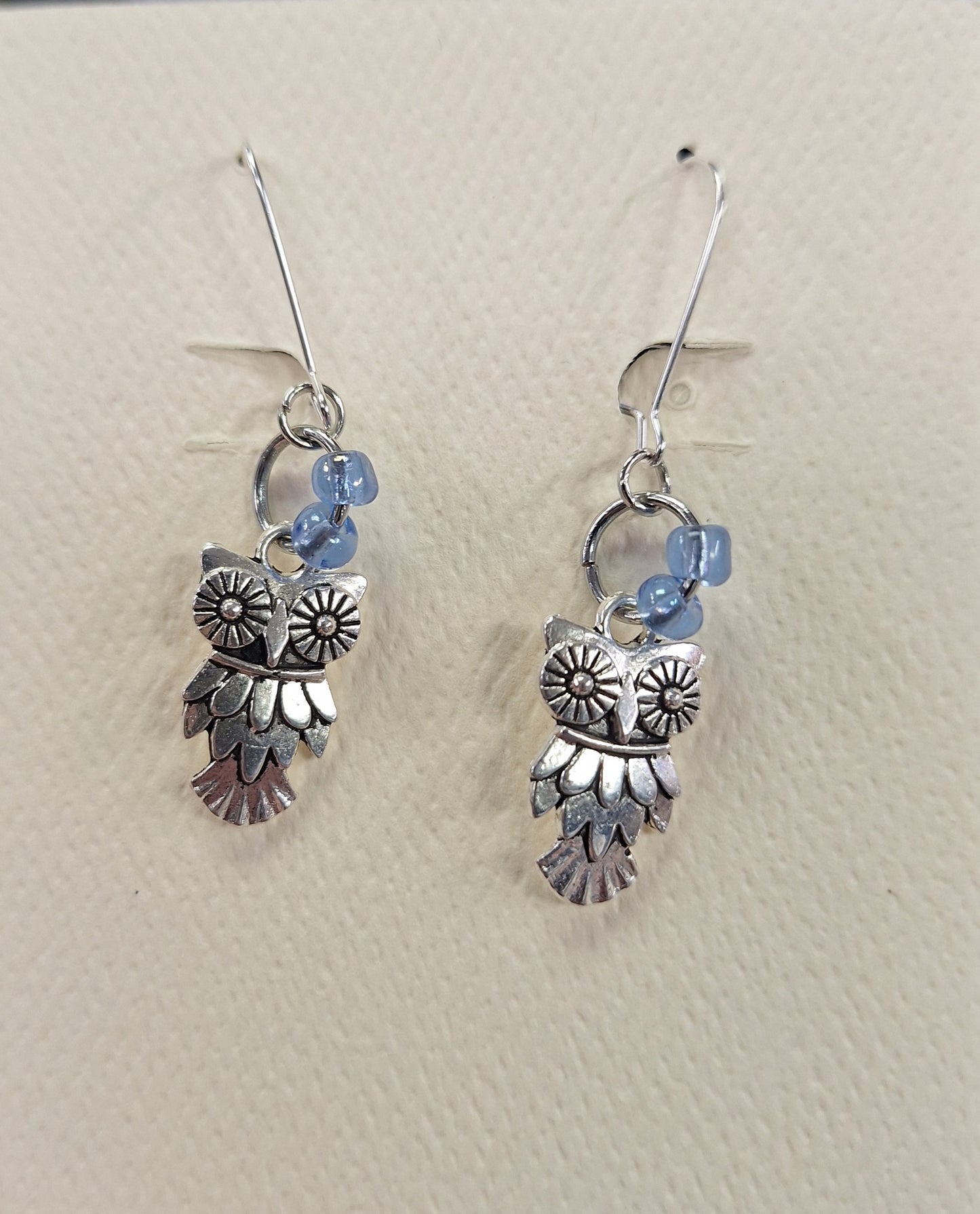 Earrings, Owls with Various beads