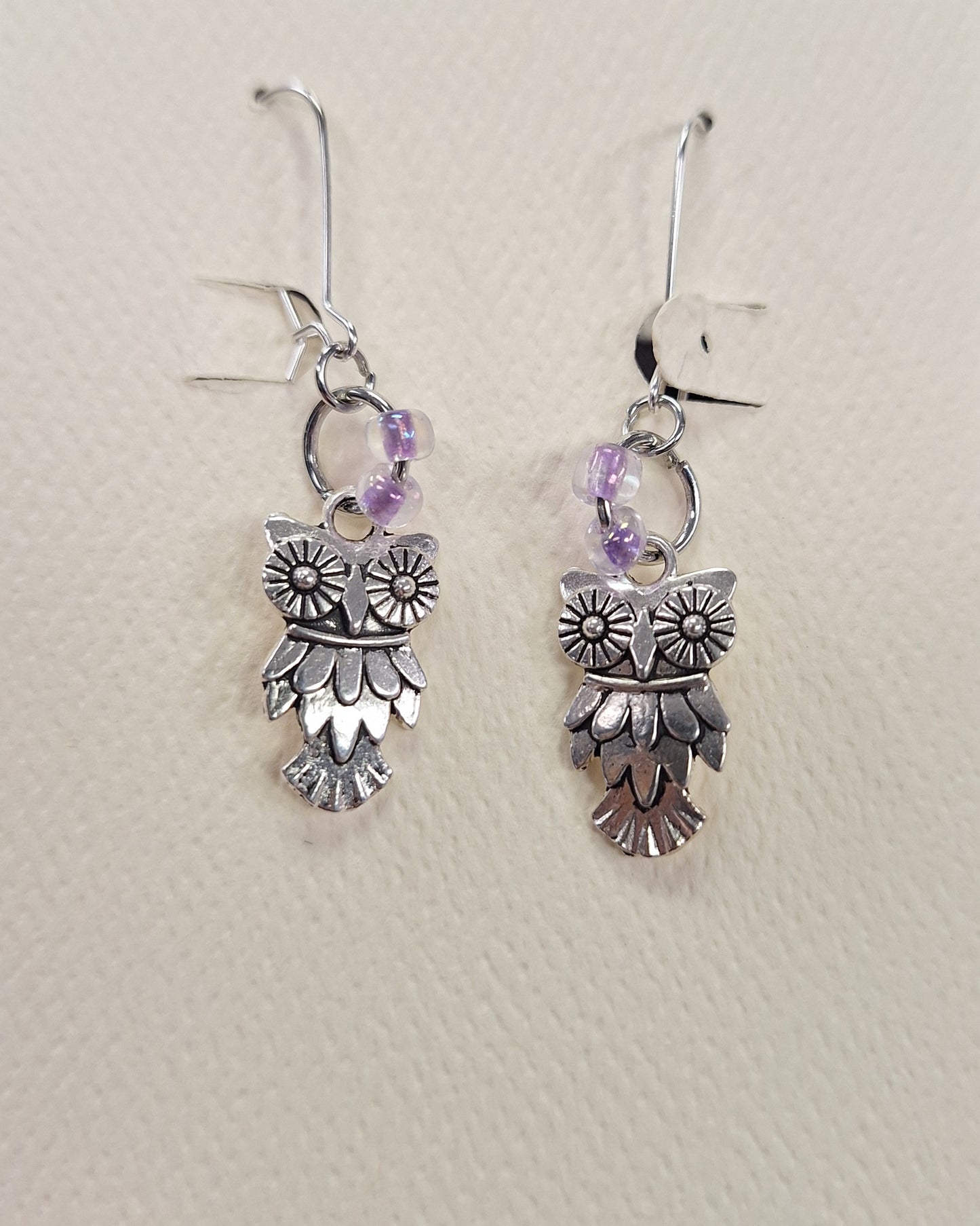 Earrings, Owls with Various beads