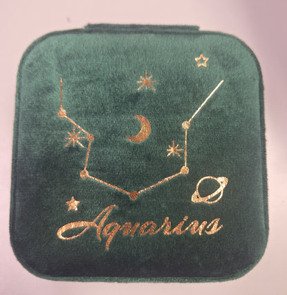 Zodiac, Aquarius Jewelry Case with Mirror