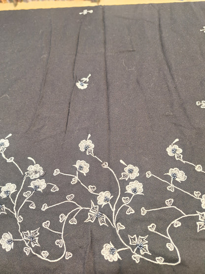 Altar Cloth, Black with White flower Motif