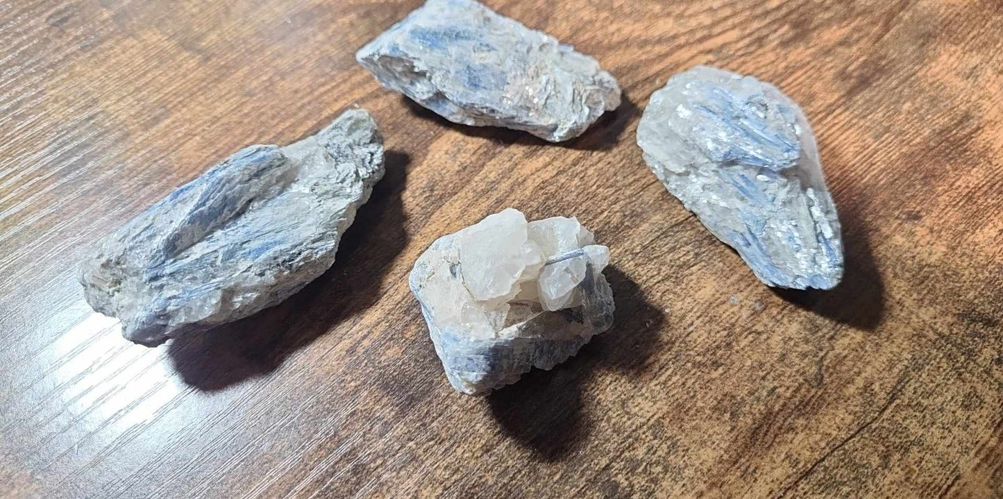 Rough, Blue Kyanite Blades in Matrix