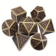 Dice Sets, Hollow Metal Polyhedron 7 Piece Set