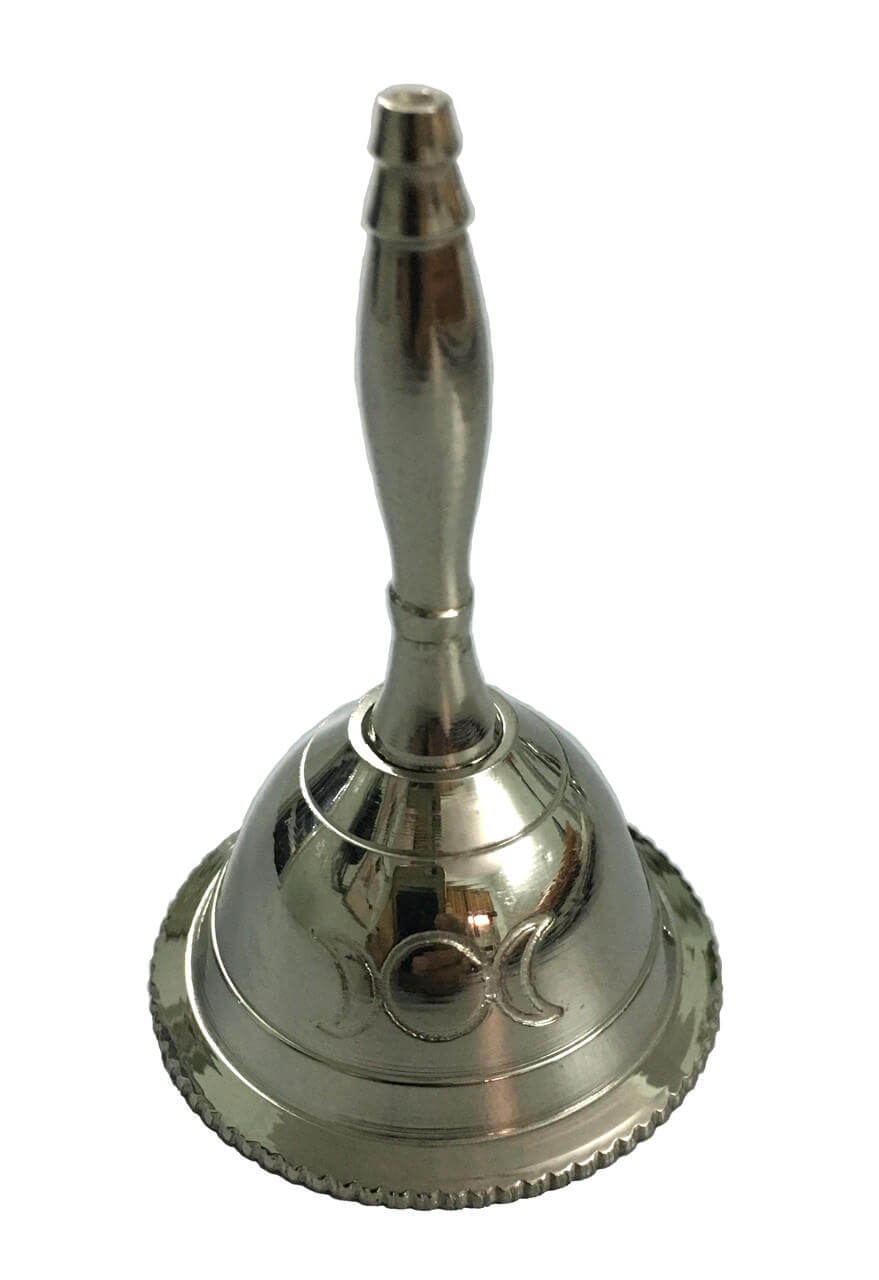 Bell, Triple Moon Brass with Handle 3"