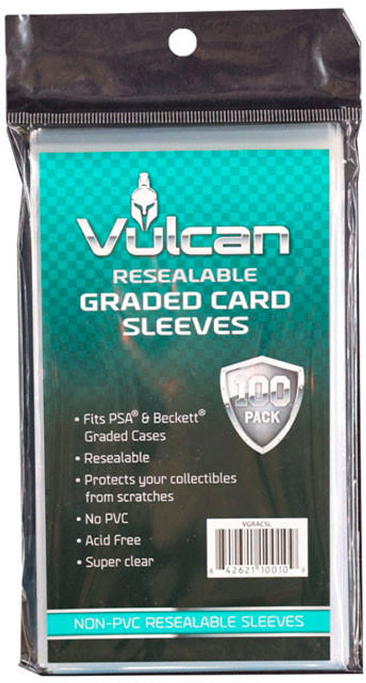 Vulcan resealable graded Card Sleeves – Large Non-Glare 100 CT