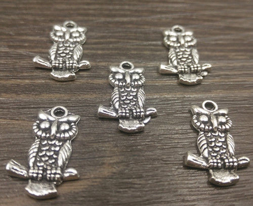 Metal Esrrings, Owl on branch