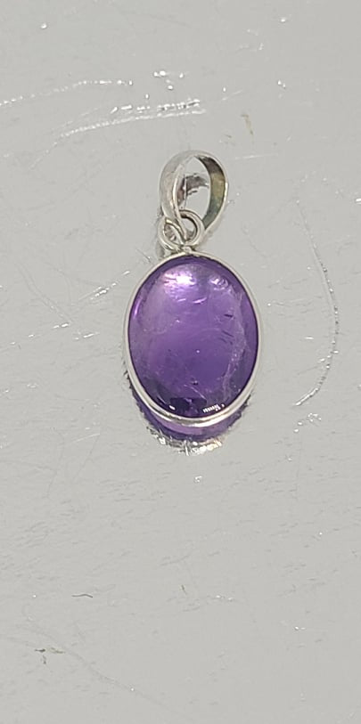 Gemstone Pendant, Filagree Amethyst and Sterling Silver