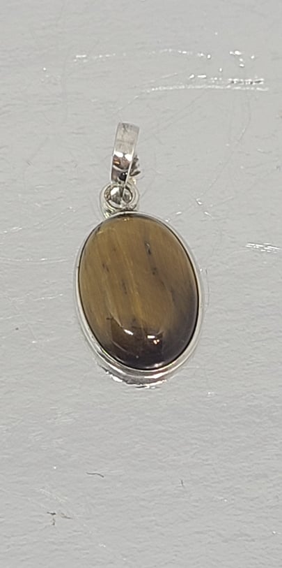 Pendant, Sterling Silver with Tiger's Eye