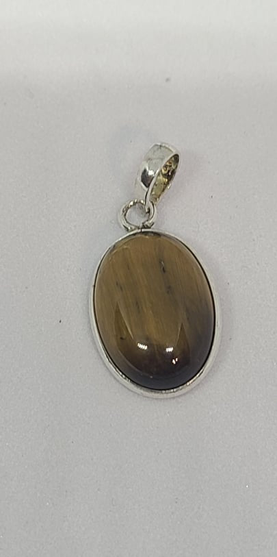 Pendant, Sterling Silver with Tiger's Eye