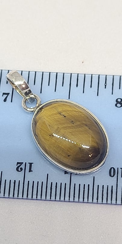 Pendant, Sterling Silver with Tiger's Eye