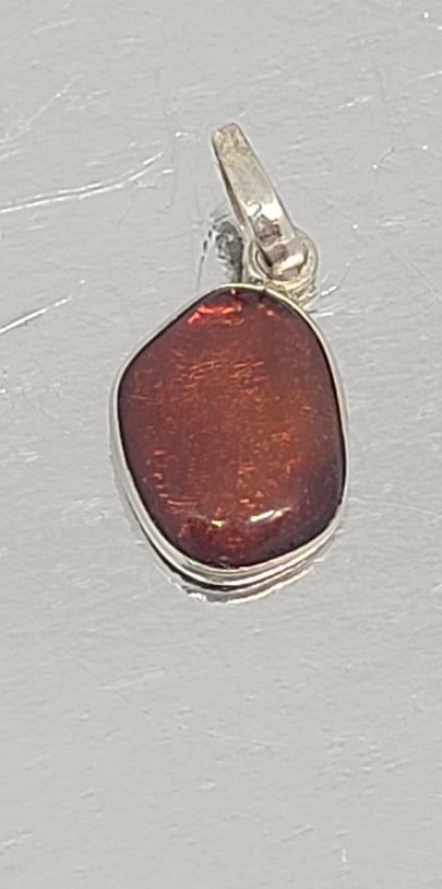 Pendant, Sterling Silver and Baltic Amber