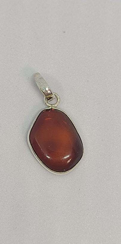 Pendant, Sterling Silver and Baltic Amber