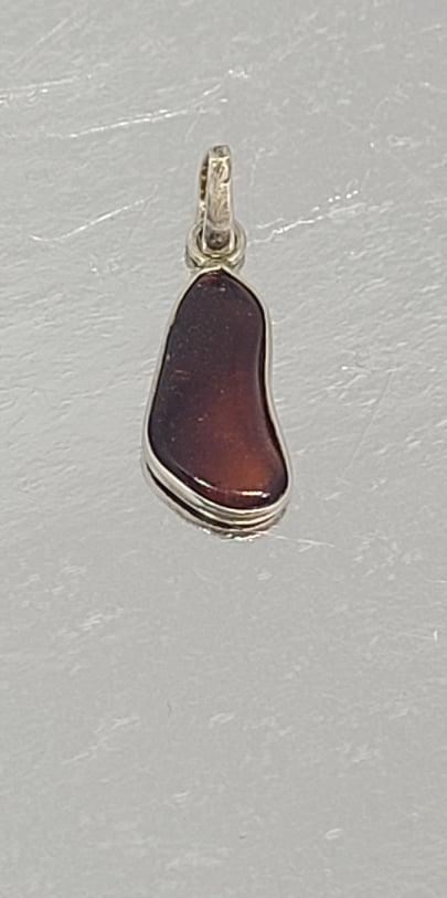 Pendant, Sterling Silver and Baltic Amber