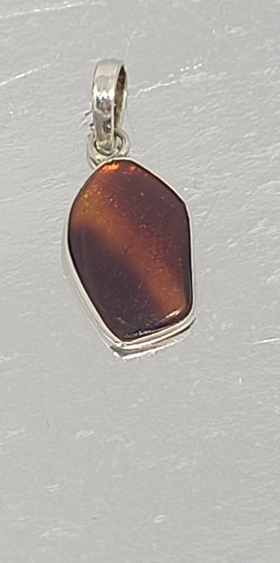 Pendant, Sterling Silver and Baltic Amber