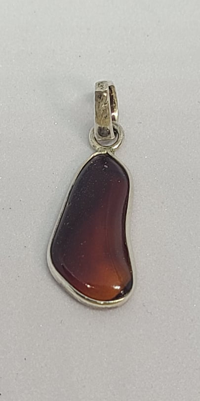 Pendant, Sterling Silver and Baltic Amber